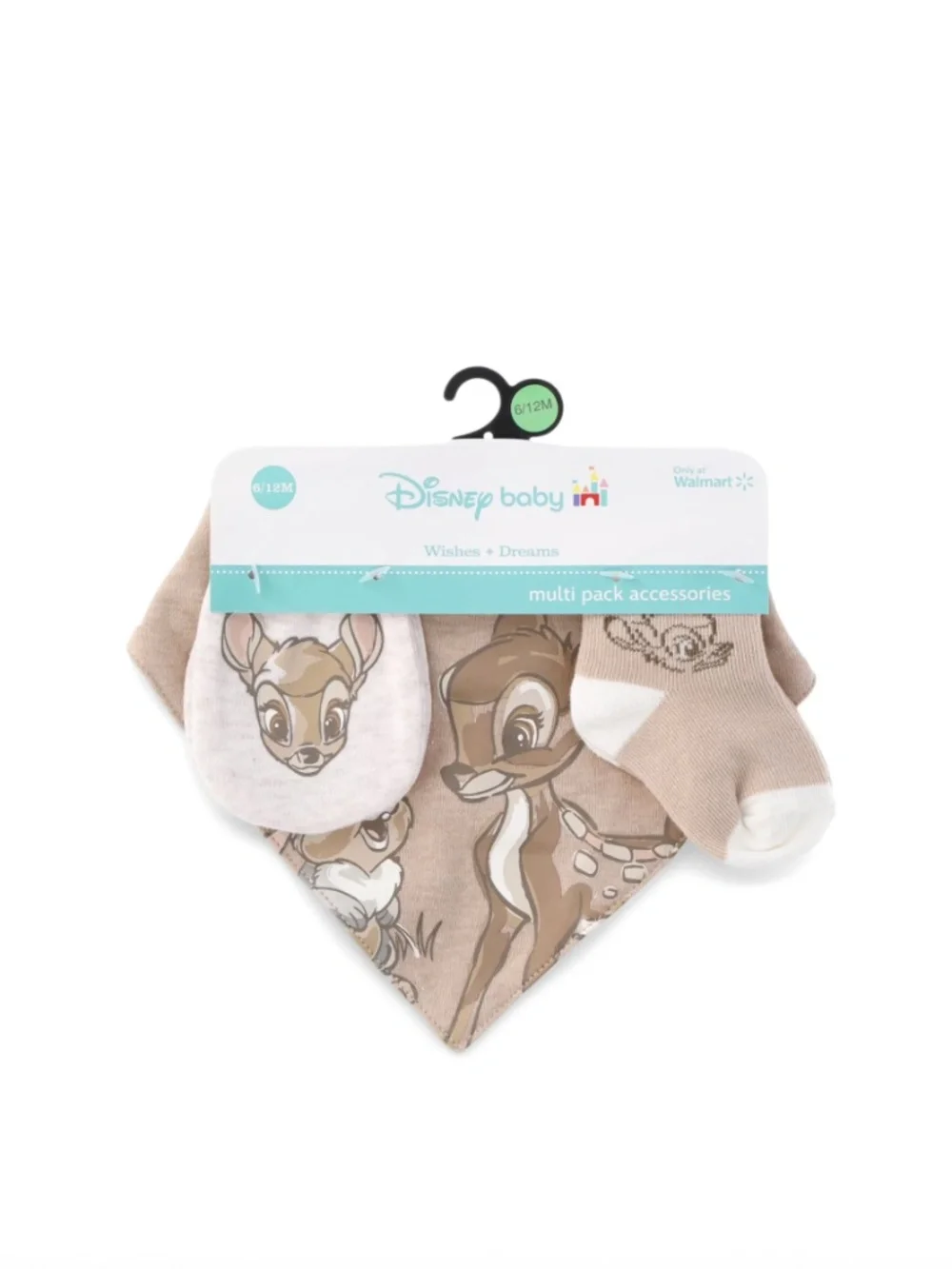 Disney Baby Wishes + Dreams Character Infant Baby Accessories Bib, Socks, Mitten